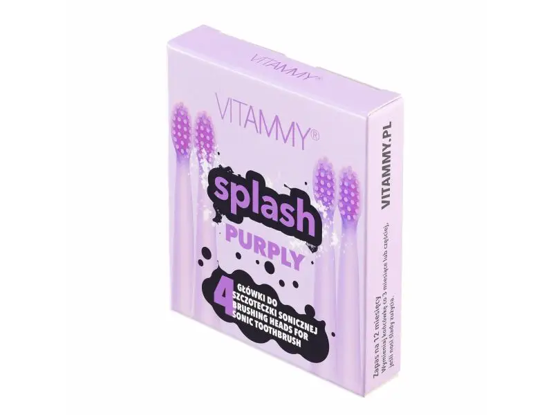 VITAMMY SPLASH, Náhradné násady na zubné kefky SPLASH, fialová/purple/, 4ks