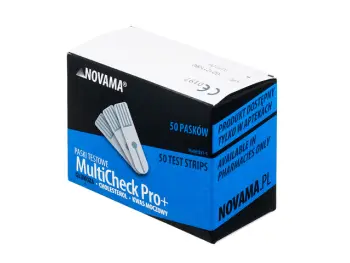 NOVAMA MULTICHECK PRO +, Testovacie prúžky na glukózu, 50ks