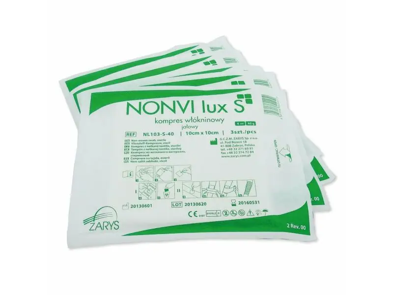 ZARYS NONVI LUX S, Netkaný sterilný obklad, 7,5cm x 7,5cm, 25ks x 5ks