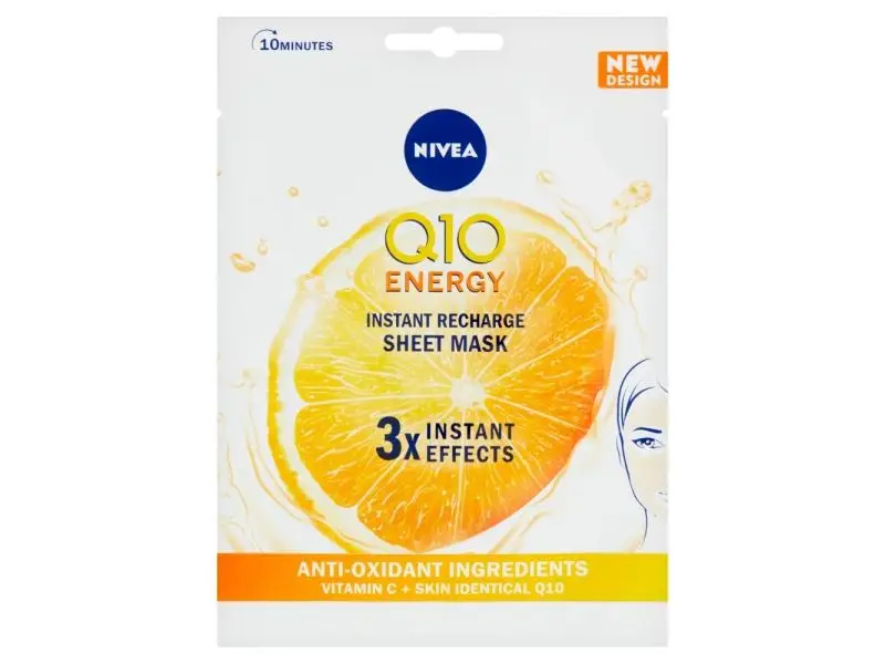 NIVEA Q10 Energy 10-minútová textilná maska, 1 ks