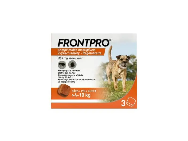 FRONTPRO® antiparazitárne žuvacie tablety pre psy (4-10 kg)