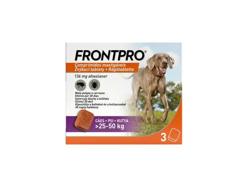 FRONTPRO XL antiparazitárne žuvacie tablety pre psy (25-50kg) 3ks