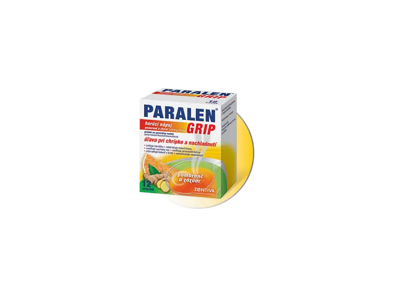 Paralen Grip horúci nápoj pomaranč a zázvor 500mg/10mg 12 vrecúšok