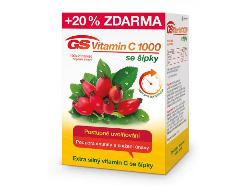 GS Vitamín C 1000 so šípkami 100+20 cps