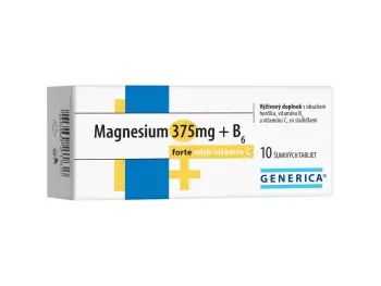 GENERICA Magnesium 375 mg + B6 forte s vitamínom C 10tbl eff