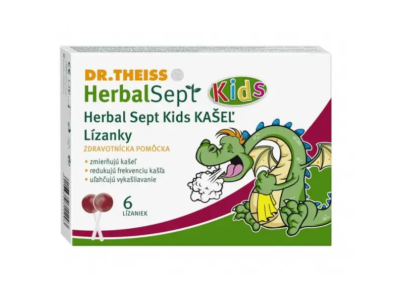 Dr. Theiss HerbalSept Kids lízanky KAŠEĽ 6ks