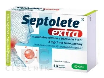 Septolete extra príchuť citrón a bazový kvet 16ks