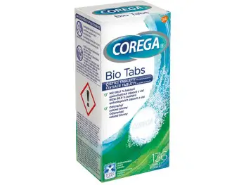 Corega Bio Antibakteriální tablety 136 ks