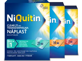 NIQUITIN CLEAR  TRANSDERMÁLNE NÁPLASTI 21mg - 7náplastí