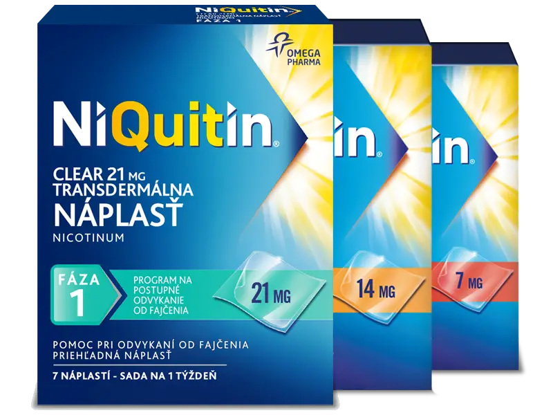 NIQUITIN CLEAR  TRANSDERMÁLNE NÁPLASTI 21mg