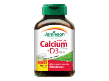 Jamieson Mega Cal vápnik 650 mg s vitamínom D3 400 IU 120 tbl.
