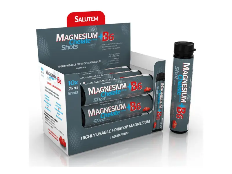 MAGNESIUM Chelate + B6 cherry SALUTEM ampulky  (á 25 ml) 1x10 ks