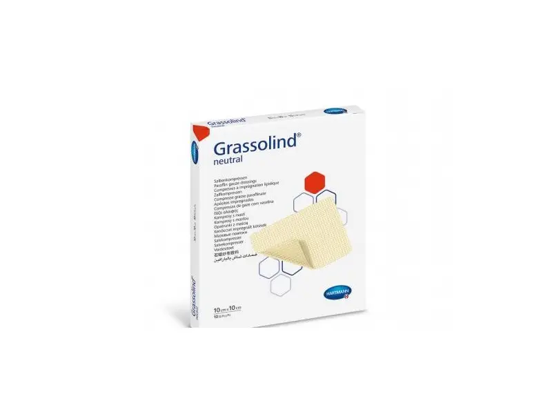 GRASSOLIND NEUTRAL mastný tyl sterilný, impregnovaný neutrálnou masťou (10x10 cm) 1x10 ks