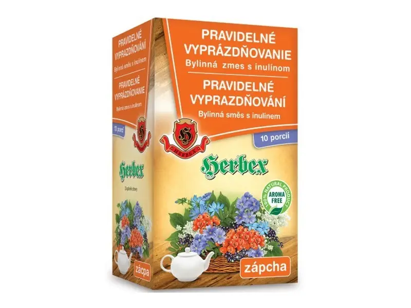 HERBEX PRAVIDELNÉ VYPRÁZDŇOVANIE bylinná zmes s inulínom, vrecká (10x6 g + 10x8 g) (140 g)