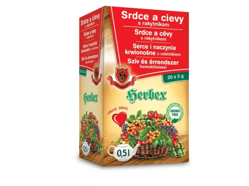 HERBEX Srdce a cievy s rakytníkom bylinný čaj (wellness tea) 20x3 g (60 g)