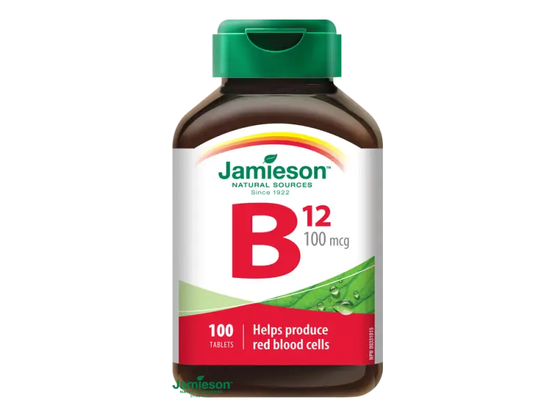 Jamieson Vitamín B12 metylkobalamín 1200 μg s postupným uvoľňovaním 80 tbl.