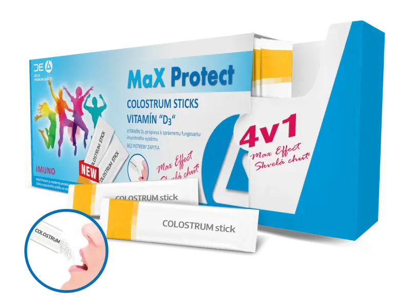 DELTA MaX Protect COLOSTRUM STICKS prášok vo vreckách (s Vitamínom D3) 1x30 ks