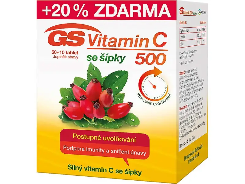 GS Vitamín C 500 so šípkami 50+10TBL