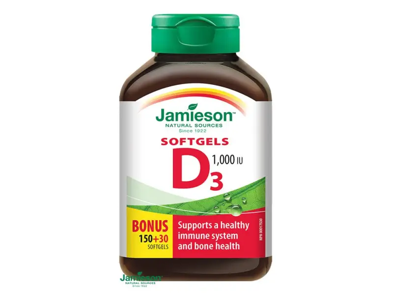Jamieson Vitamín D3 1000 IU 180 cps
