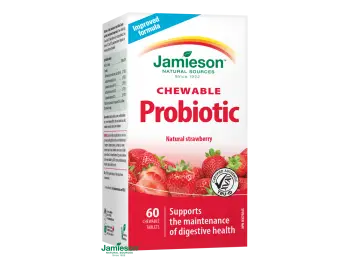 Jamieson Probiotic na cmúľanie s príchuťou jahodového jogurtu 60tbl