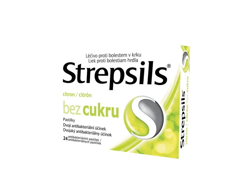 Strepsils Citrón bez cukru 24 pastiliek