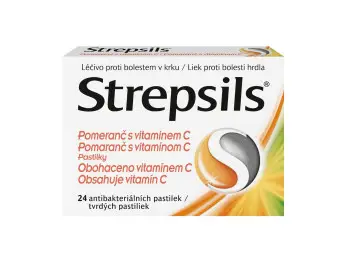 STREPSILS POMARANČ S VITAMÍNOM C 24 pastiliek