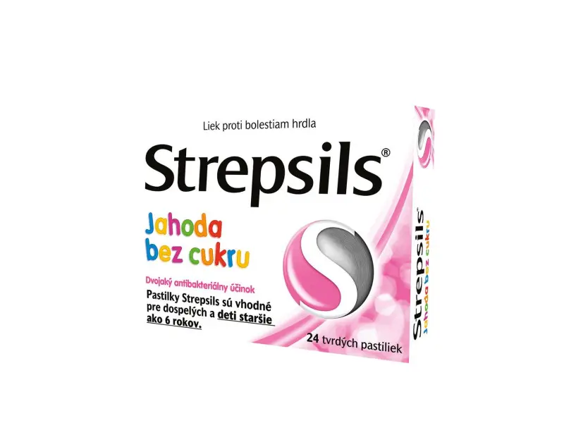 Strepsils Jahoda bez cukru 24 pastiliek