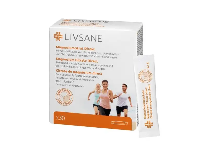 LIVSANE Magnesium citrat direct 30 vrecúšok