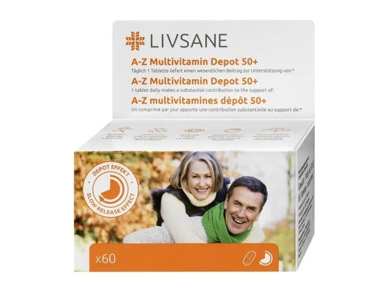 LIVSANE A-Z Multivitamín komplex 50+ 60 tabliet