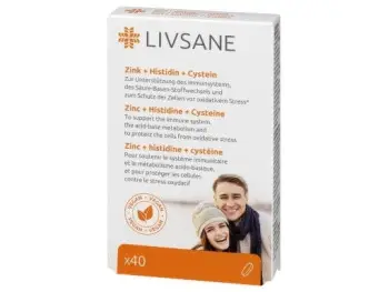 LIVSANE Zinok + histidín + cystein 40 tabliet