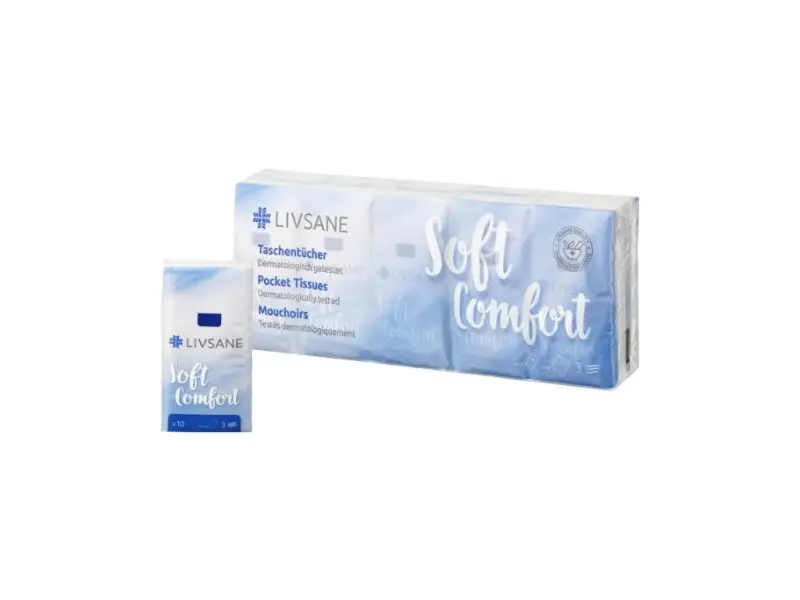 LIVSANE Soft comfort hygienické vreckovky 10 x 10 kusov