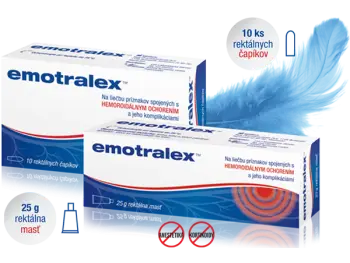 Emotralex rektálne čapíky na liečbu hemoroidov 1x10 ks