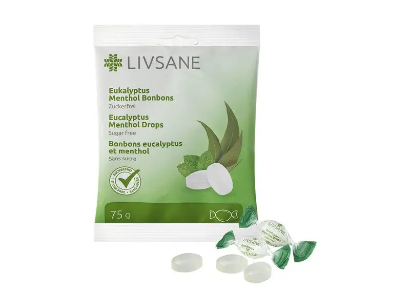 LIVSANE Bylinné pastilky mentol, eukalyptus 75 g