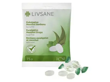 LIVSANE Bylinné pastilky mentol, eukalyptus 75 g