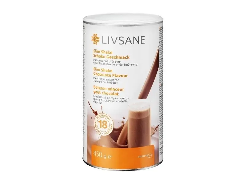LIVSANE Diétny výživový koktejl Čokolada slim shake 1x450 g