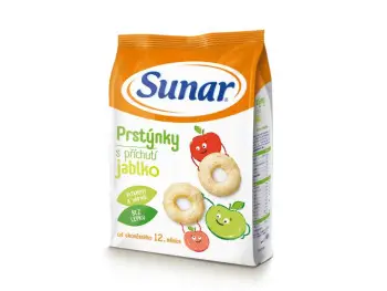 Sunar Detský snack Prstienky s príchuťou jablko  50 g