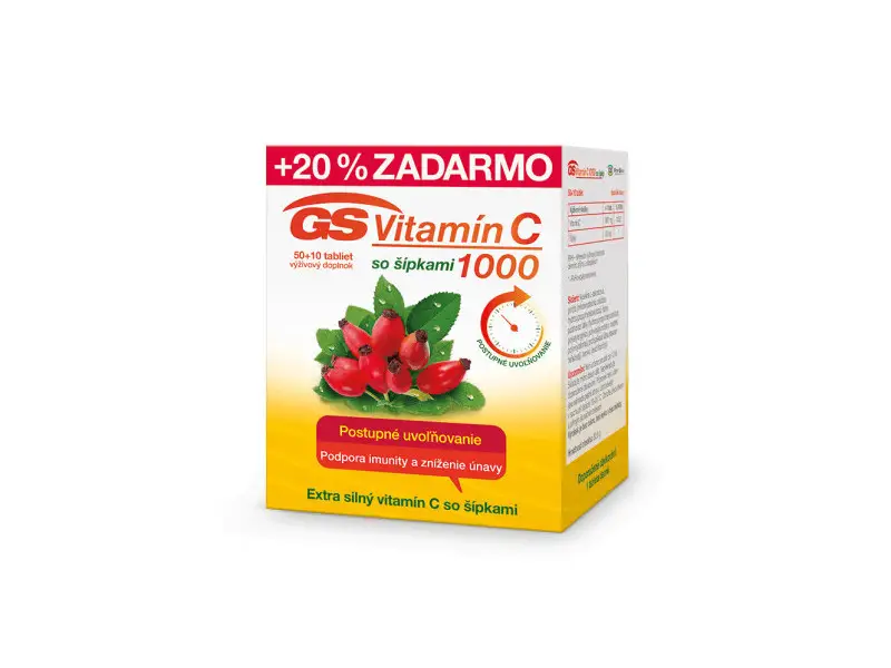 GS Vitamín C 1000 so šípkami 50+10 cps