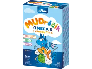 VITAR MUDráčik OMEGA 3 + vitamíny D3 a E žuvacie kapsule s príchuťou tutti-frutti 1x60 ks