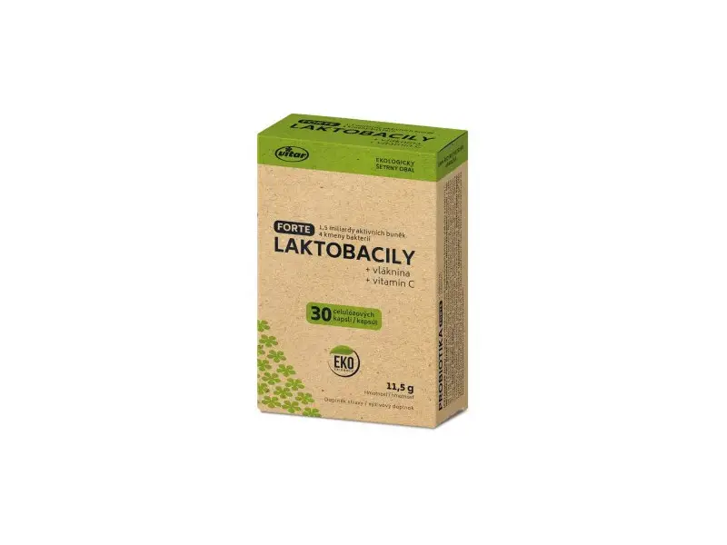 VITAR LAKTOBACILY FORTE + vláknina + vitamín C cps 1x30 ks